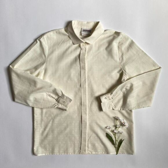 Vintage sheer creamy white blouse - Picture 1 of 7